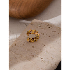 Chain Opening 18K Gold Plated Ring - eclatis