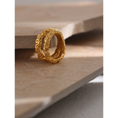 Round 18K Gold Plated Rings - eclatis