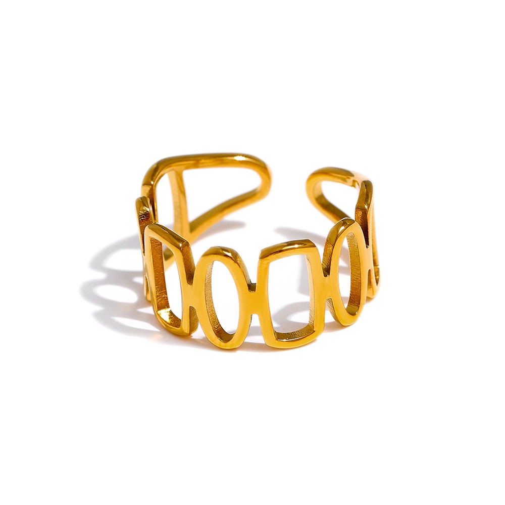 Irregular Opening 18K Gold Plated Ring - eclatis