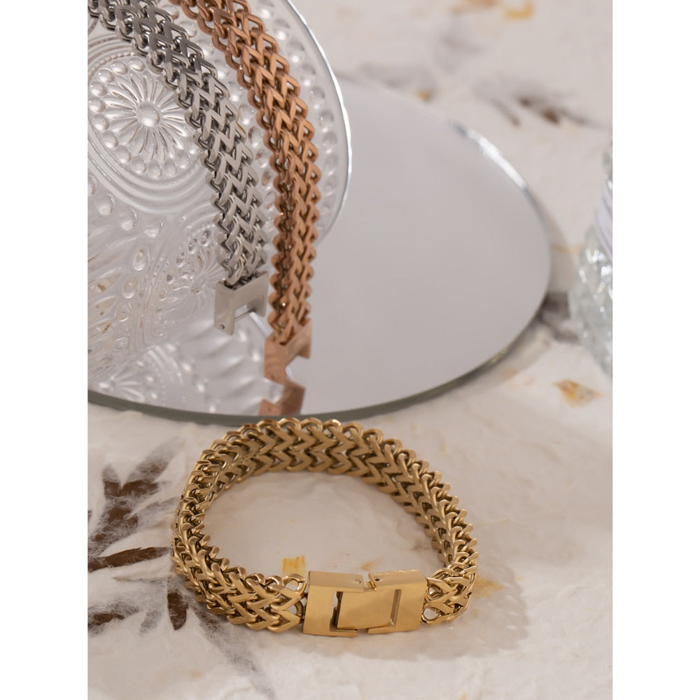 Heavy 18k Gold Plated Bracelet - eclatis