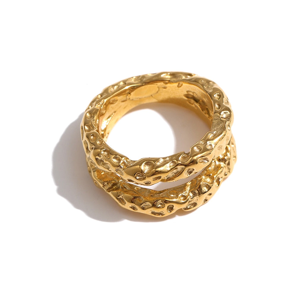 Round 18K Gold Plated Rings - eclatis