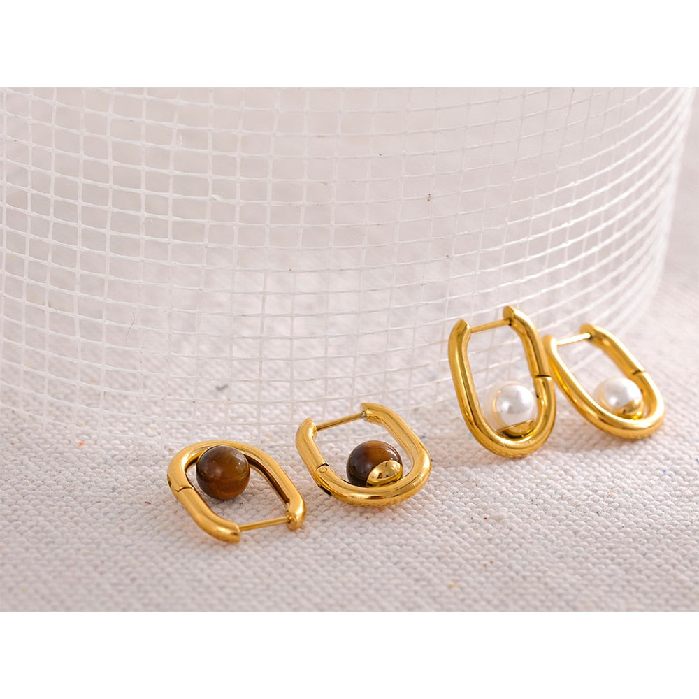 Shell Pearl 18k Gold Plated Earrings - eclatis