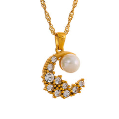 Moon 18k Gold Plated Necklace - eclatis