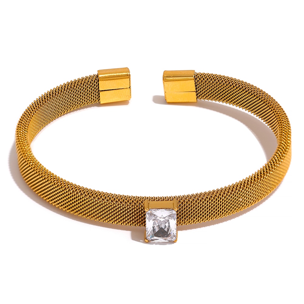 Texture 18k Gold Plated Bracelet - eclatis