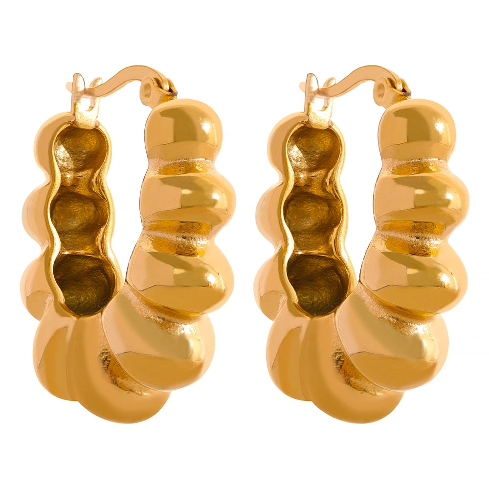 Texture 18K Gold Plated Earrings - eclatis