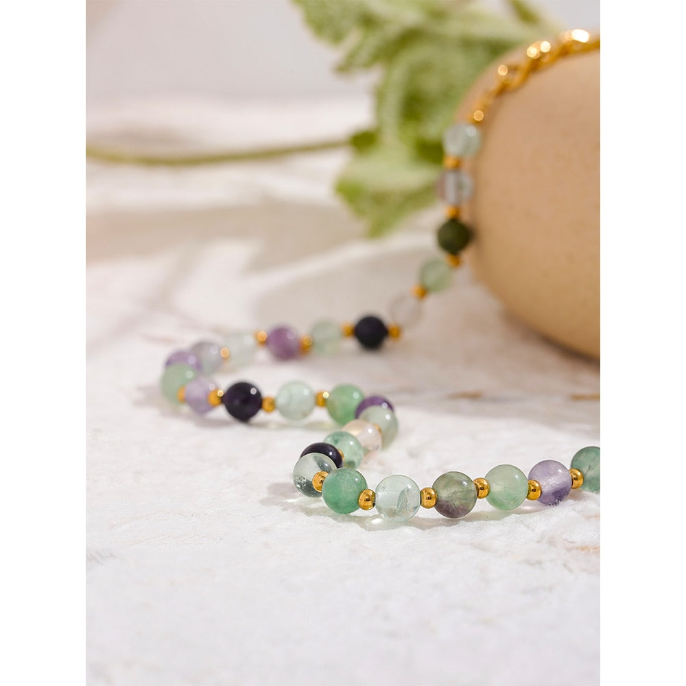 Colorful Stone Beads Necklace - eclatis