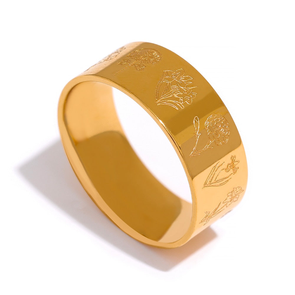 12 Month Flowe 18k Gold Plated Ring - eclatis