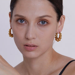 Texture 18K Gold Plated Earrings - eclatis