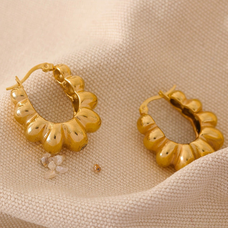 Texture 18K Gold Plated Earrings - eclatis