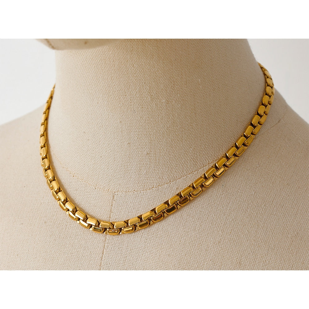 Texture 18K Gold Plated Necklace - eclatis