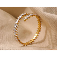 Cubic Zircon 8k Gold Plated Bracelet - eclatis