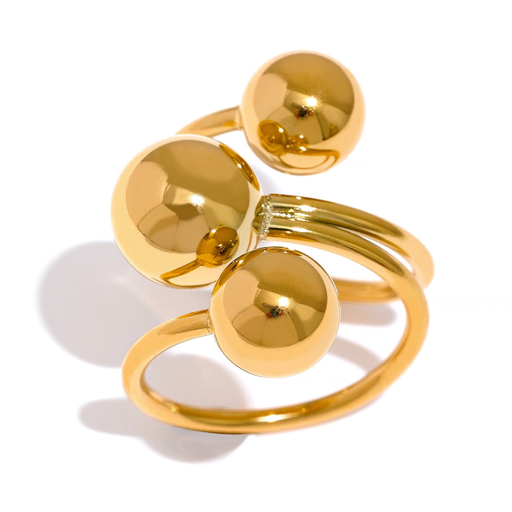 Unique Multi Layered 18k Gold Plated Ring - eclatis