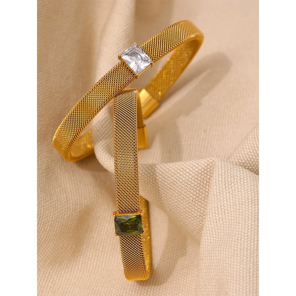 Texture 18k Gold Plated Bracelet - eclatis