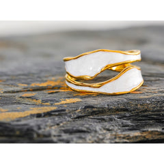 Enamel Irregular 18k Gold Plated Ring - eclatis