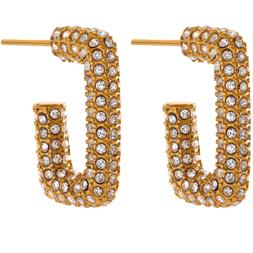 Cubic Zirconia 18k Gold Plated Earrings - eclatis