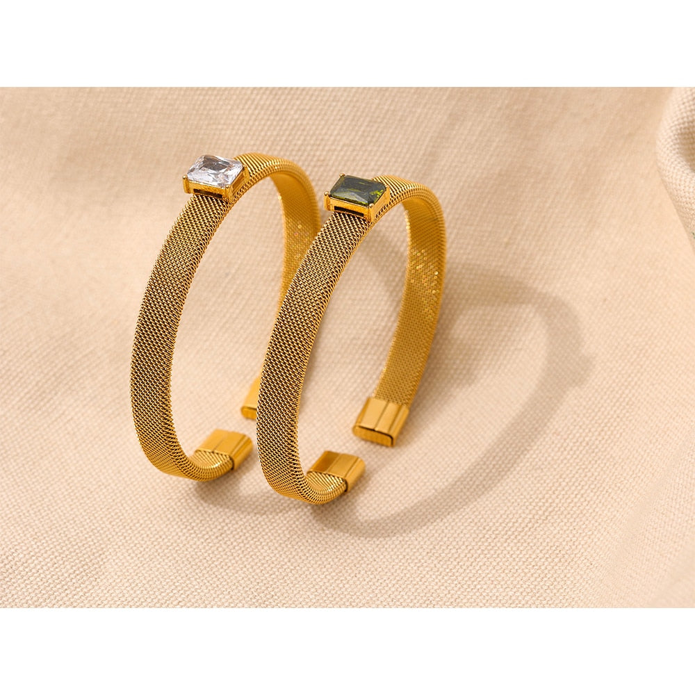 Texture 18k Gold Plated Bracelet - eclatis