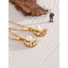 Moon 18k Gold Plated Necklace - eclatis