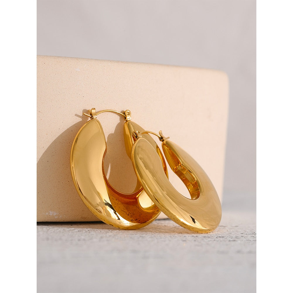 Hoop 18k Gold Plated Earrings - eclatis