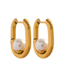 Shell Pearl 18k Gold Plated Earrings - eclatis