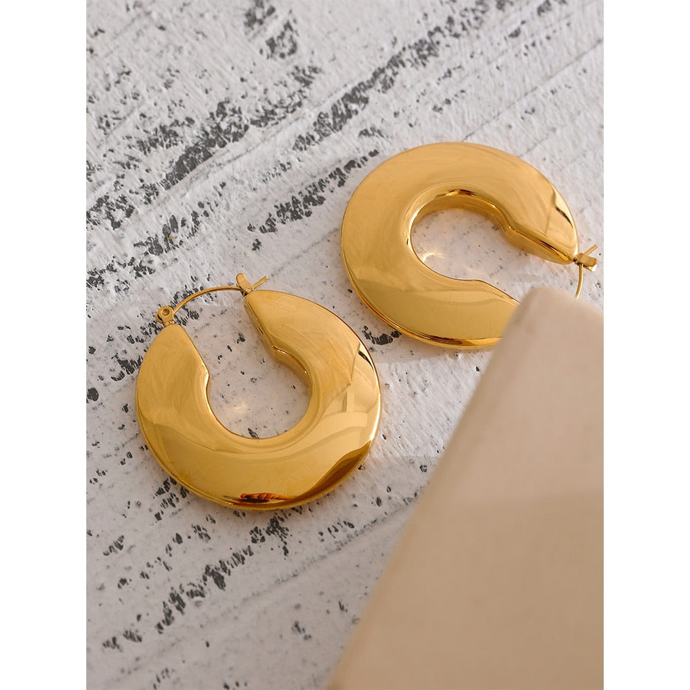 Hoop 18k Gold Plated Earrings - eclatis