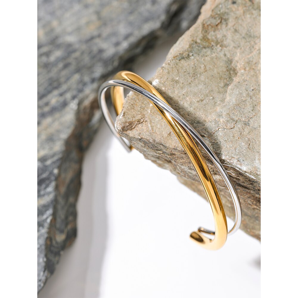 Geometric 18K Gold Plated Bracelet - eclatis