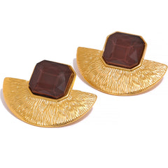 Vintage Geometric 18k Gold Plated Earrings - eclatis