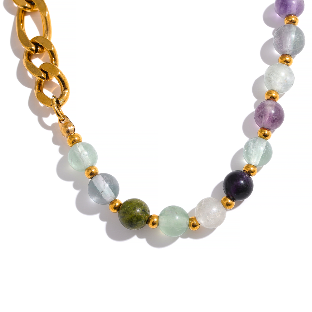 Colorful Natural Stone Beads Necklace - eclatis