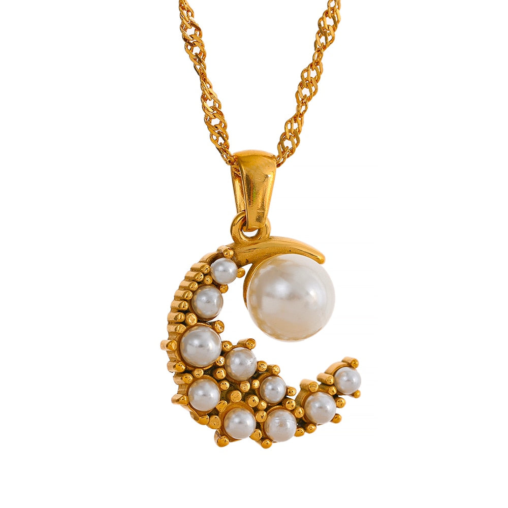 Moon 18k Gold Plated Necklace - eclatis