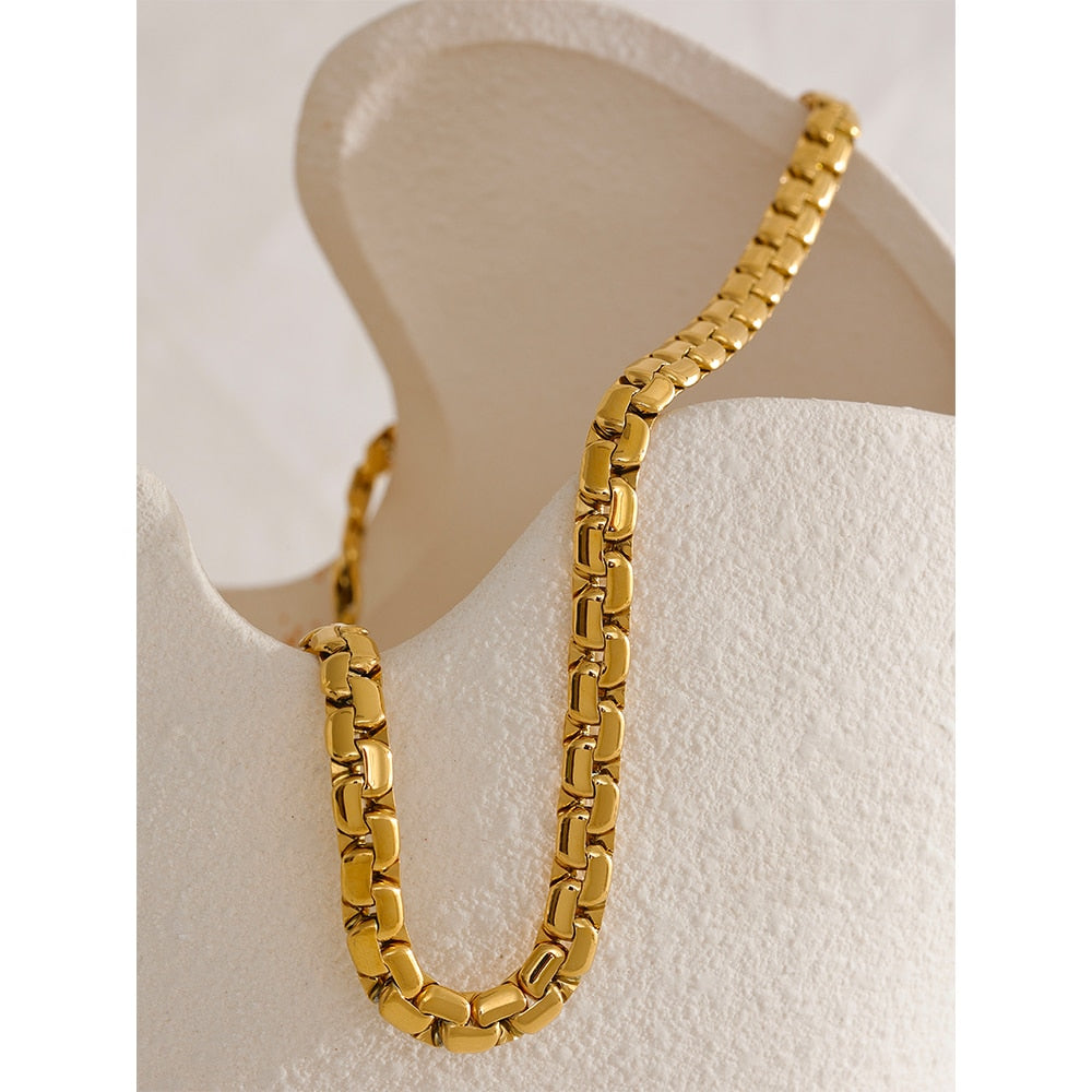 Texture 18K Gold Plated Necklace - eclatis