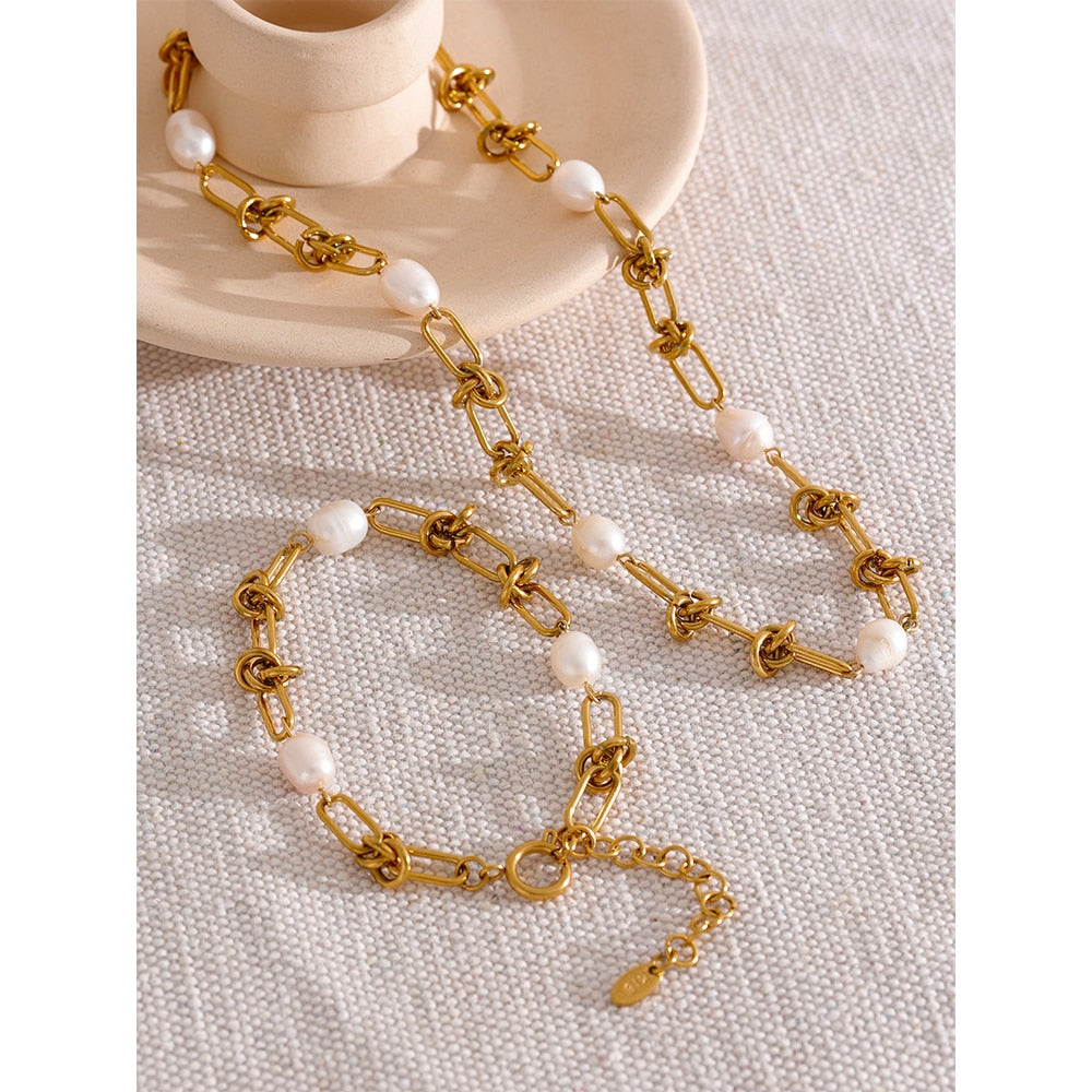 Natural Pearl 18K Gold Plated Bracelet - eclatis