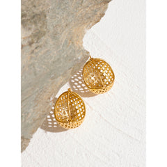 Texture 18k Gold Plated Earrings - eclatis