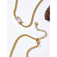 Exquisite Cubic Zirconia 18k Gold Plated Necklace - eclatis