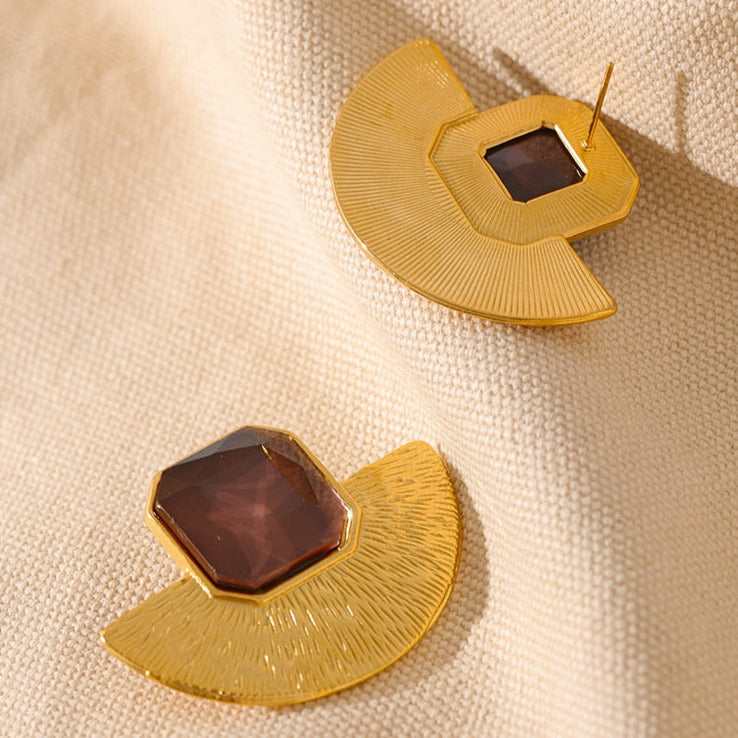 Vintage Geometric 18k Gold Plated Earrings - eclatis