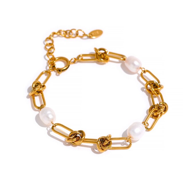 Natural Pearl 18K Gold Plated Bracelet - eclatis